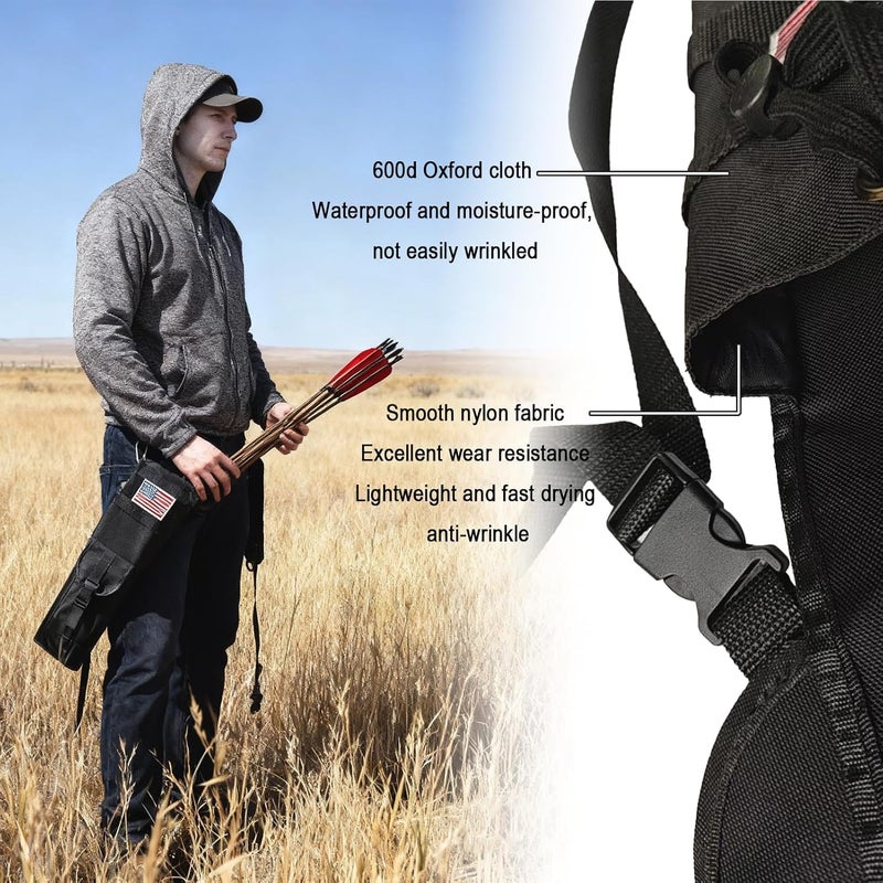 e5e10 Quiver for Arrows & Hip Quivers for Archery - Quiver with Drawstring Top Closure, Dual Shoulder or Hip Hanged - Pocket Quiver for Archery (Back) - Image 4